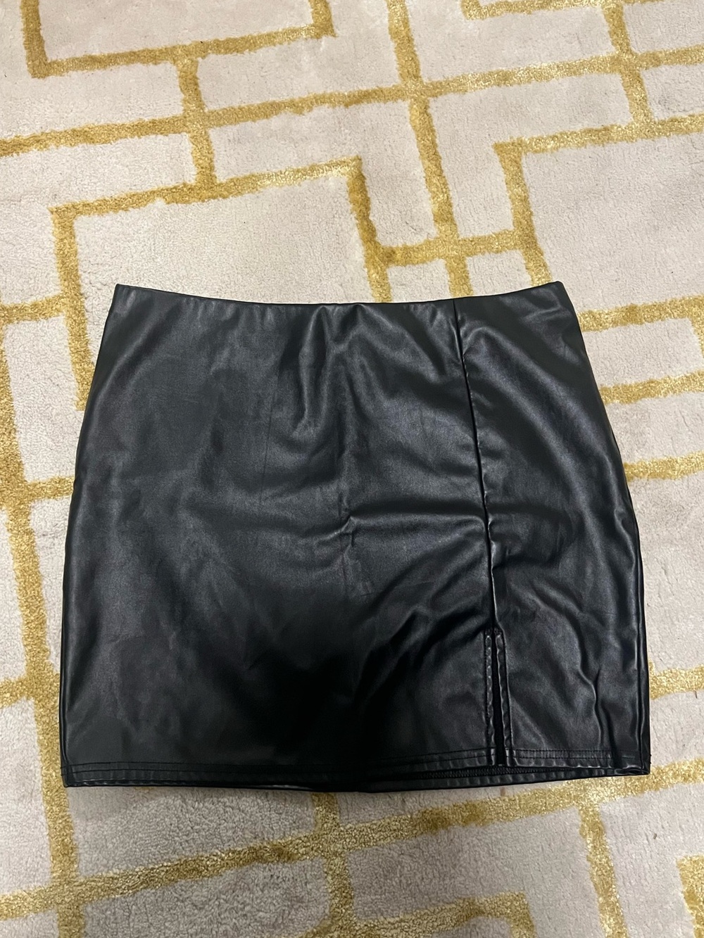 Women's Black Faux Leather Mini Skirt